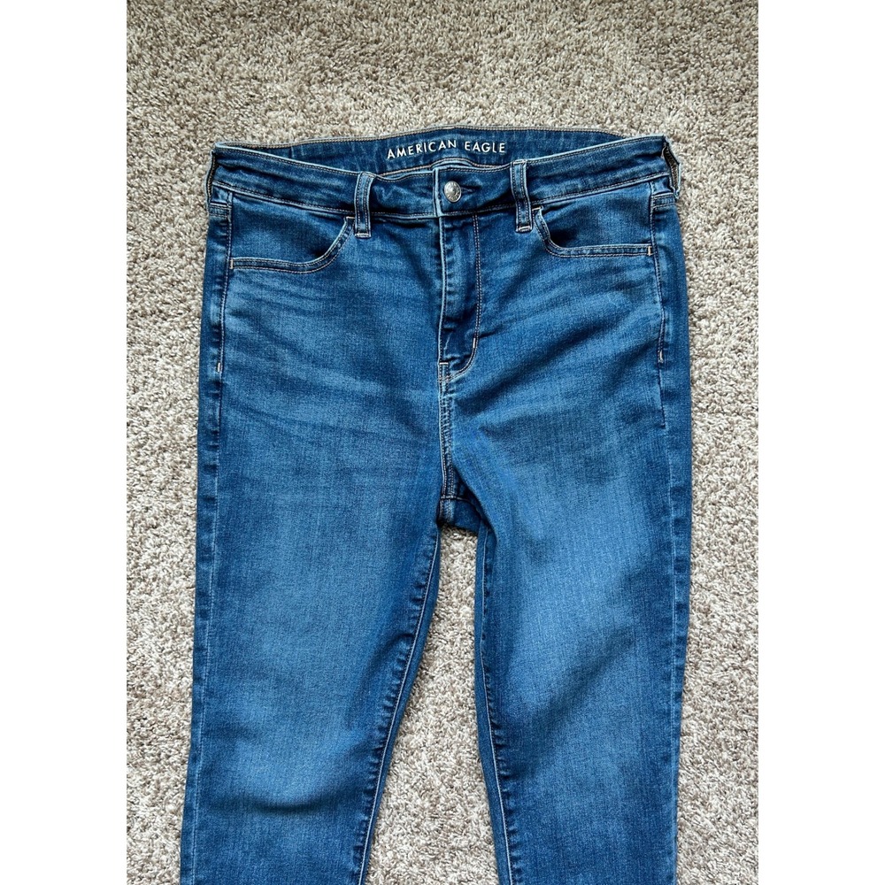American Eagle High Rise Jegging Jeans Womens I 14 Short I Medium Wash Stretch - Picture 4 of 9